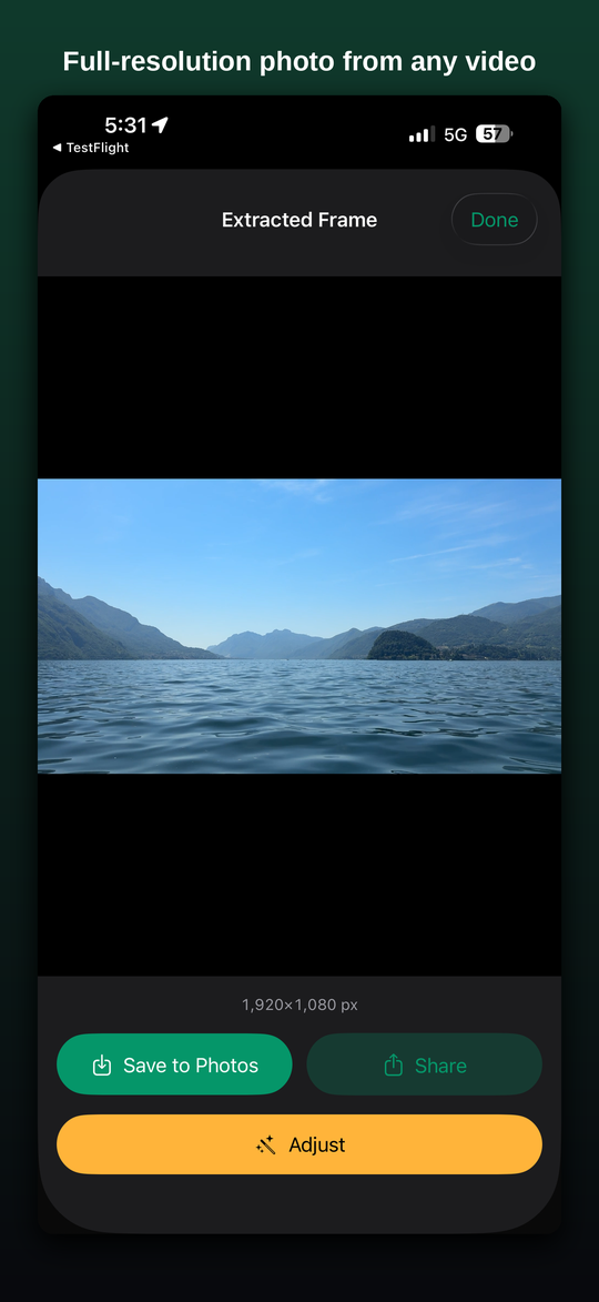 Full-resolution photo from any video